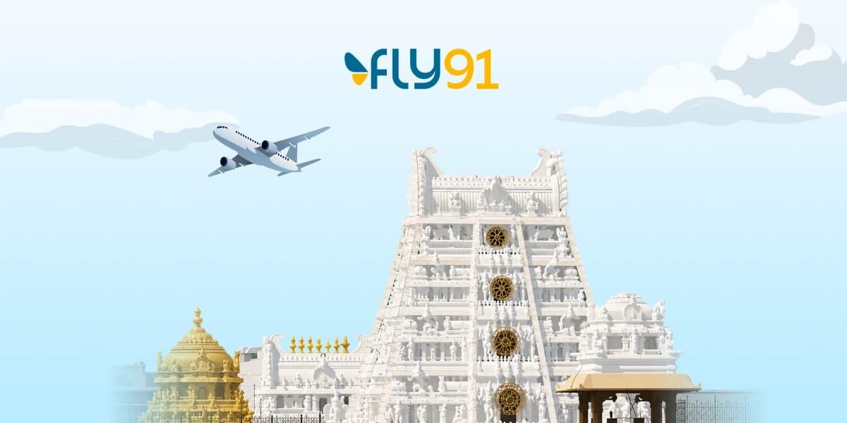 Flat ₹750 Off on Flights to Tirupati with FLY91
