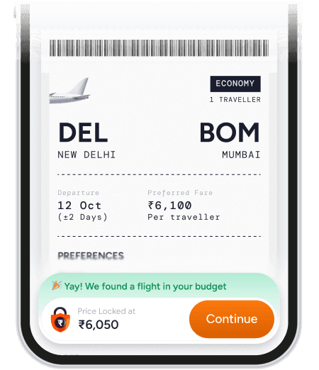 Locks the cheapest flight within your budget