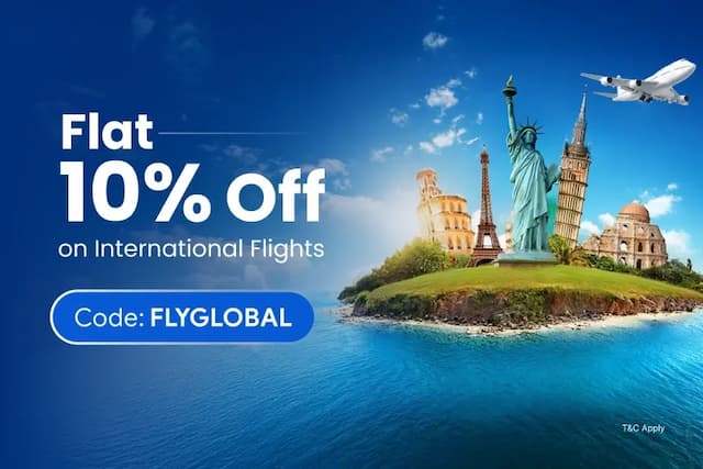 Get Flat 10% Off on Flights with no minimum booking amount