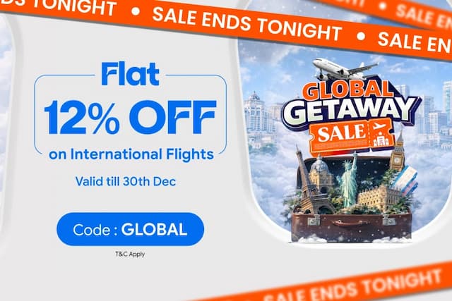 Get Flat 12% Off on Flights with no minimum booking amount