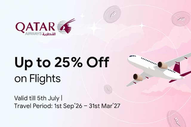 Get up to 25% Off on Flights with Qatar Airways
