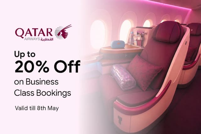 Up to 20% Off on Business Class Bookings