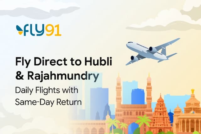 Fly Direct to Hubli & Rajahmundry Daily Flights with Same-Day Return