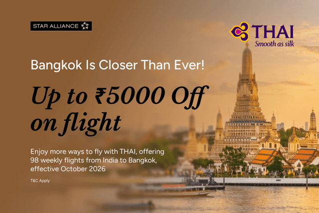 Get up to ₹5,000 off on Thai Airways flights