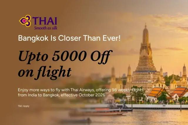 Get up to ₹5,000 off on Thai Airways flights