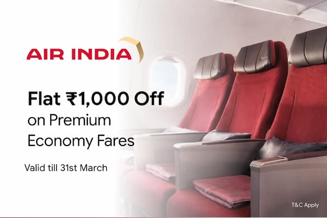 Get Flat ₹1,000 Off on Air India Premium Economy Fares