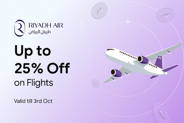 Get up to 25% Off on International Flights with Riyadh Air