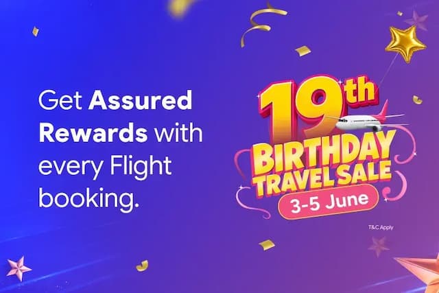 Get Flat 19% Off on Flights with no minimum booking amount