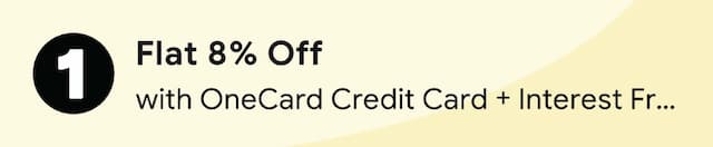 Flat 8% Off on International Hotels with OneCard Credit Card + Interest Free EMI