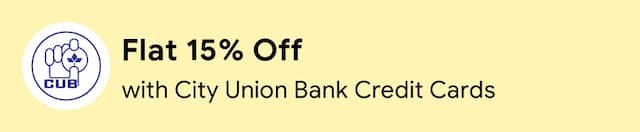 Flat 15% off with City Union Bank Credit Cards