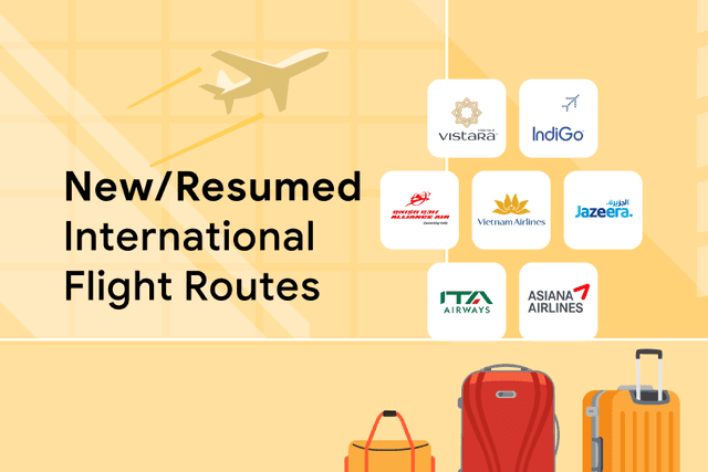 resumed int'l routes wen new